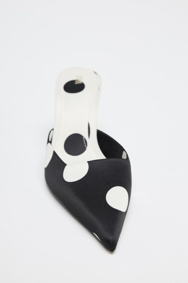 ZARA | POLKA DOT SATIN-EFFECT SLINGBACK HIGH HEELS - Image 2