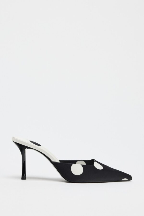 ZARA | POLKA DOT SATIN-EFFECT SLINGBACK HIGH HEELS